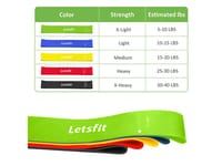 Letsfit JSD01 Resistance Loop Exercise Bands with Carry Bag - Black