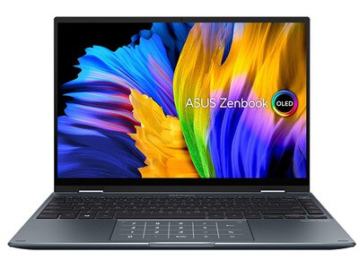 ASUS Zenbook 14 Flip UP5401EA-DS59T-CA 14" OLED 2-in-1 Touchscreen Laptop with Intel® i5-1135G7, 512GB SSD, 16 GB RAM & Windows 11 Home - Pine Grey