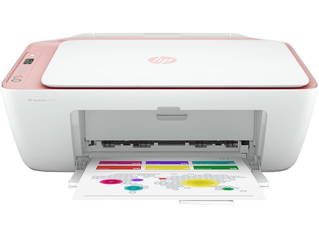 HP DeskJet 2742e Wireless All-in-One Inkjet Printer - White/Pink