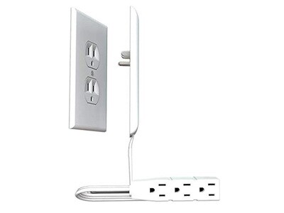 Sleek Socket 1m (3') Ultra-thin Electrical Outlet Cover With 3 Outlet Power Strip And Cord Management Kit