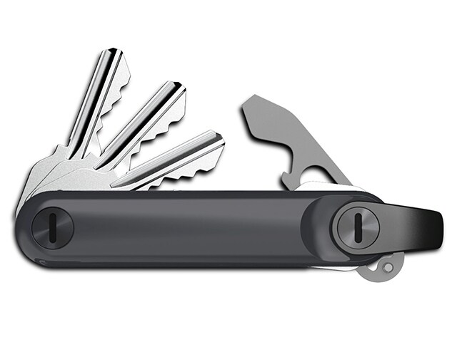 Porte-clés compact KeySmart Max avec Tile – Gris Acier