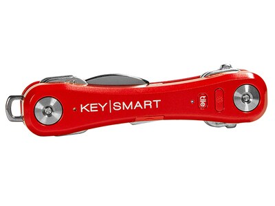 KeySmart Pro Compact Key Holder with Tile Smart Location - Red