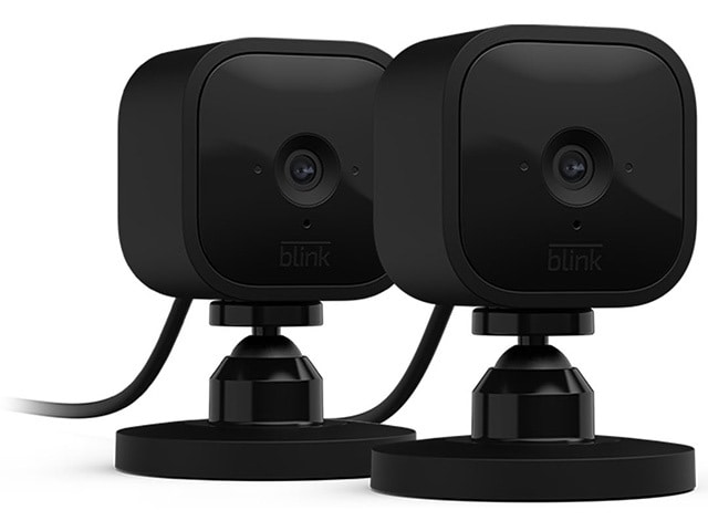 Amazon B09N6J2645 Blink Mini 1080p Indoor Wired Security Camera (2-Pack) - Black