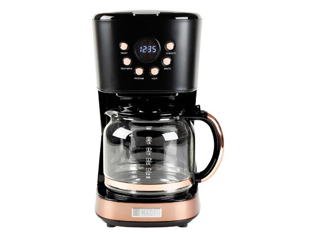 Haden Heritage 75075 12-Cup Programmable Coffee Maker -Black and Copper
