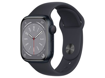 Apple® Watch série 8 de 41 mm boîtier en aluminium minuit et bracelet sport minuit (GPS)