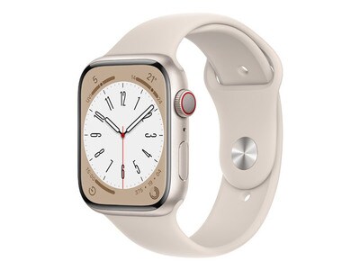 Apple® Watch série 8 de 45 mm boîtier en aluminium comete et bracelet sport comete (GPS+Cellular)