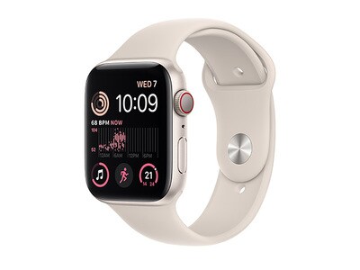 Apple® Watch SE (2022) 40mm Starlight Aluminium Case with Starlight Sport Band (GPS+Cellular)