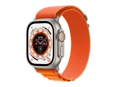 Apple® Watch Ultra 49mm Titanium Case with Medium Orange Alpine Loop Band (GPS+Cellular)