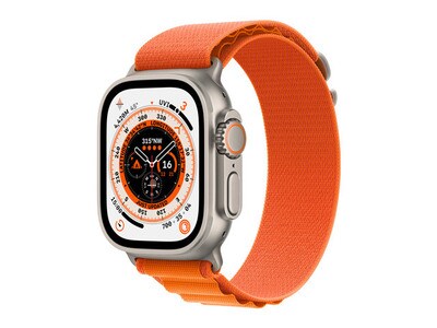 Apple® Watch Ultra 49mm Titanium Case with Lg Orange Alpine Loop Band (GPS+Cellular)