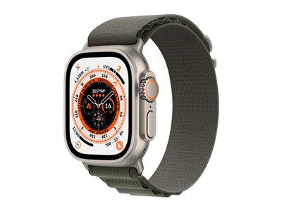 Apple® Watch Ultra 49mm Titanium Case with Medium Green Alpine Loop (GPS+Cellular)