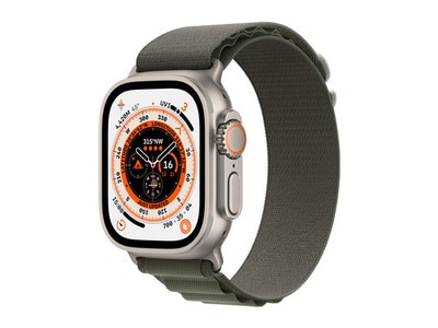 Apple® Watch Ultra 49mm Boitier en Titane - Bracelet Grand Alpin Vert (GPS+Cellulaire)
