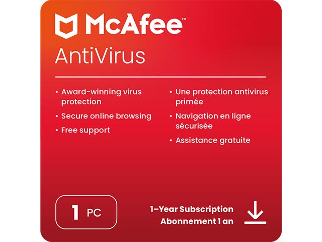 McAfee AntiVirus 1 PC - 12-Month Subscription (Digital Download)
