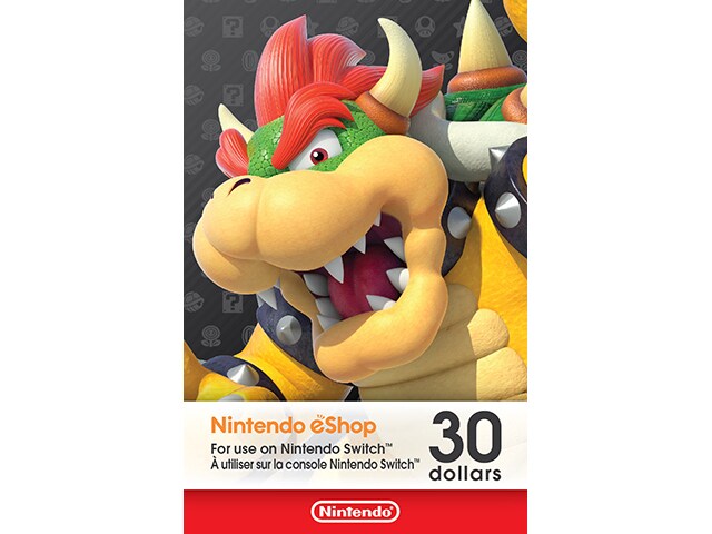 $30 Nintendo eShop Gift Card (Code Electronique) pour Nintendo Switch