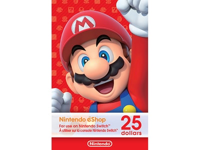 $25 Nintendo eShop Gift Card (Code Electronique) pour Nintendo Switch