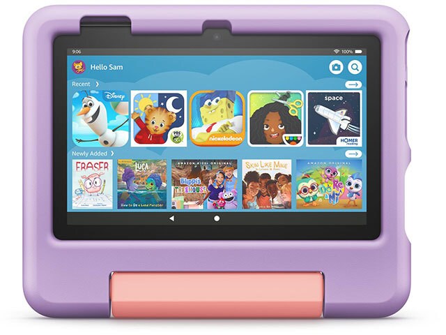 Tablette de 7 po avec processeur quadricœur à 2 GHz, espace de stockage de 16 Go Fire 7 (2022) avec étui à l'épreuve des enfants de Amazon