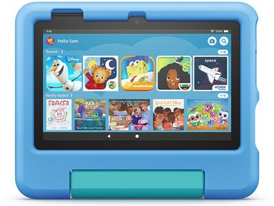 Amazon Fire 7 (2022) 7" Tablet with 2.0GHz Quad-Core Processor, 16GB of Storage with Kid Proof Case - Blue