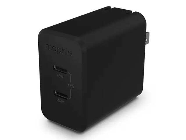 Mophie speedport Adaptateur Secteur USB-C PD Dual 45W GaN - Noir