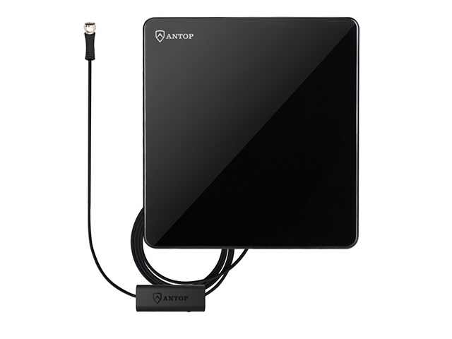 Antenne intérieure HDTV amplifiée Smartpass AT-206B à écran plat ANTOP de 80.5 km (50 milles) - Noir