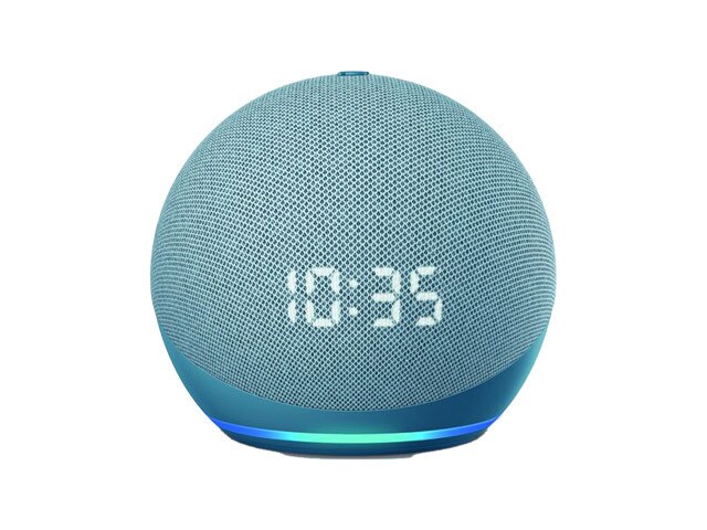 Echo Dot (5e génération, version 2022) avec horloge, Enceinte intelligente  avec horloge et Alexa