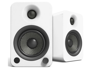 Kanto YU4 Haut-parleurs d'étagère amplifiés de 140 W avec Bluetooth® et préamplificateur phono - Blanc mat