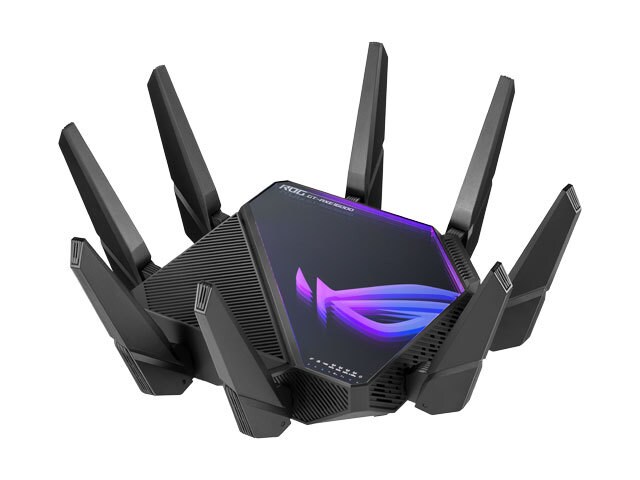 ASUS ROG Rapture GT-AXE16000 Quad-Band WiFi 6E 802.11ax gaming router with new 6 GHz band and dual 10G ports