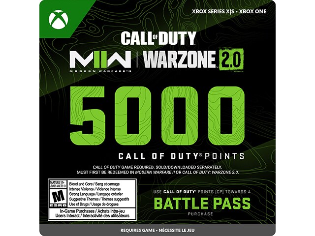 Call of Duty Points - 5,000 (Code Electronique) pour Xbox Series X,S et Xbox One