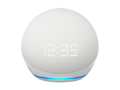 Echo Dot 5th Gen with clock - Glacier White