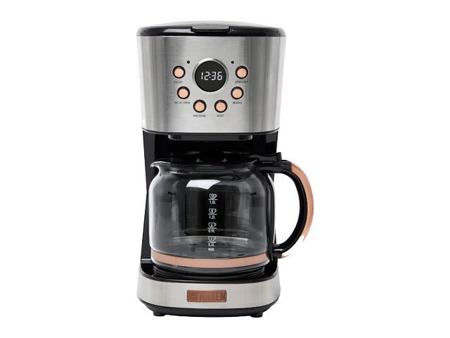 Haden Heritage 12-Cup Programmable Coffee Maker - Steel and Copper