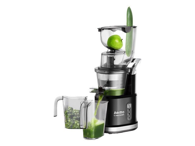 Aeitto Slow Masticating Juicer Machine with Wide 18mm Chute - Black