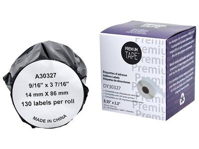Étiquettes de dossiers Premium Tape de 9/16 po x 3 7/16 po (2 x 130) compatible avec les Dymo 30327