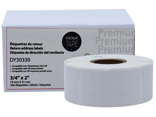 Premium Tape Return Address labels 3/4" x 2" (1 x 500) Compatible with Dymo 30330