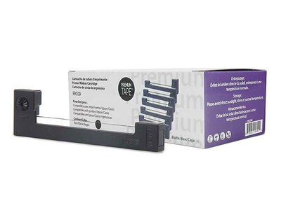 Cartouche de ruban Premium Tape compatible avec la Epson ERC-09 – emballage de 6 – noir