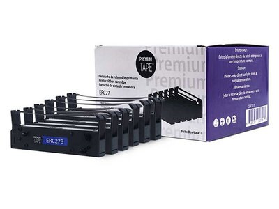 Cartouche de ruban Premium Tape compatible avec la Epson ERC-27 – emballage de 6 – noir