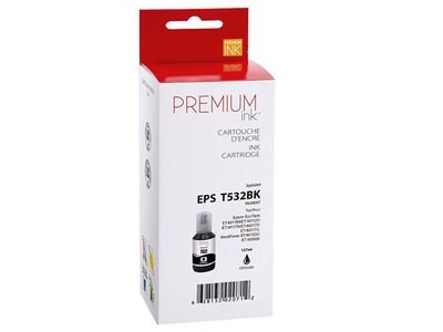Premium Ink Replacement Ink Bottle Compatible with Epson T532120 - Black