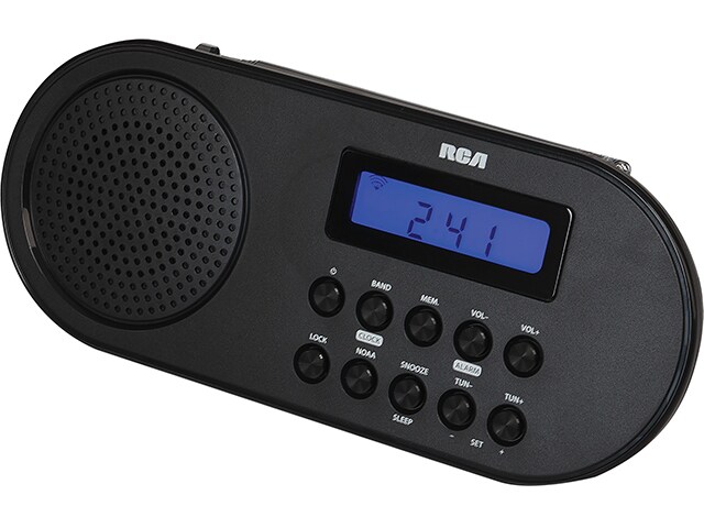 RCA AM/FM Weather Alert Alarm Clock Radio - Black