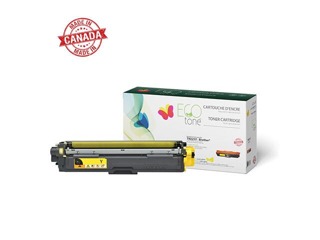 Eco Tone Remanufactured Toner Cartridge Compatible with Brother TN221Y - Yellow 1.4K