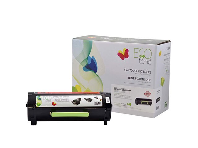 Eco Tone Remanufactured Toner Cartridge Compatible with Lexmark 50F1000 - Black 1.5K