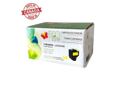 Eco Tone Remanufactured Toner Cartridge Compatible with Lexmark 71B1HY0 - Yellow 3.5K