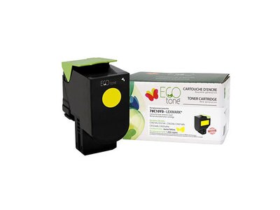 Eco Tone Remanufactured Toner Cartridge Compatible with Lexmark 78C10Y0 - Yellow 1.4K