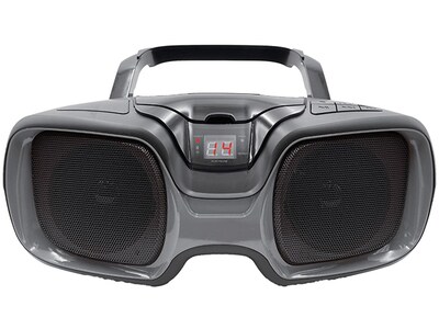 Proscan Portable Bluetooth Boombox with Top-Loading CD Player & AM/FM Radio - Silver