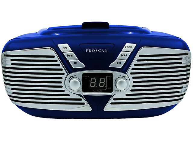Proscan Portable Retro CD Boombox with AM/FM Radio - Blue