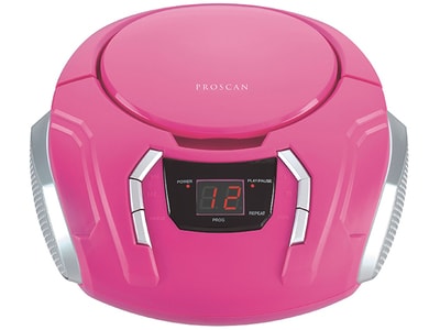Proscan Portable CD Boombox with AM/FM Radio and AUX - Pink