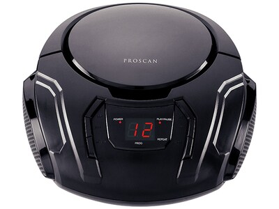 Proscan Portable CD Boombox with AM/FM Radio and AUX - Black