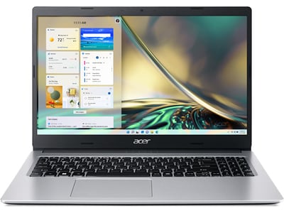 Ordinateur portable 15,6 po Aspire 3 A315-510P-38LM d'Acer avec processeur i3-N305 d’Intel®, disque SSD de 512 Go, MEV de 8 Go et Windows 11 famille - Argent