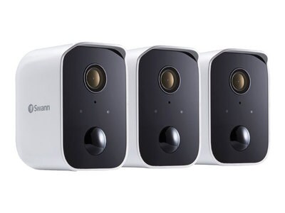 Caméra de sécurité sans fil Swann CoreCam™ 1080p - Paquet de 3 - Blanc