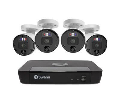 Swann Enforcer™ 12MP HD 8-channel Hard Drive 2TB Security System NVR avec 4x12MP Bullet Security Cameras - Blanc