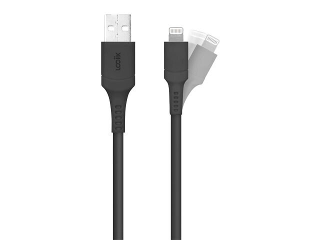LOGiiX 1.2M (4') Sync & Charge Anti-Stress USB-A to Lightning Cable - Black