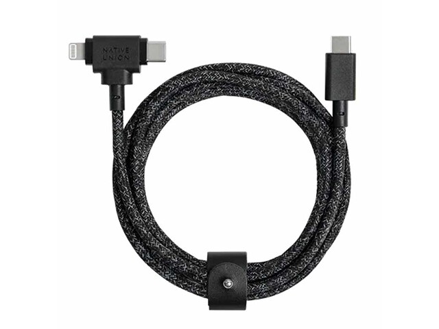 Native Union BELTCCLCOSNP 1.8m (6’) Universal USB-C to USB-C & Lightning Charge & Sync Belt Cable - Cosmos