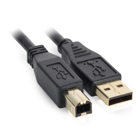 Câble USB A-B plaqué or de 4,9 m (16 pi) de VITAL - Noir