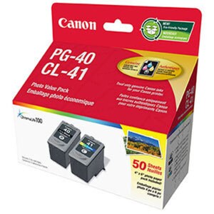 Cartouches Canon PG-40 et CL-41 avec papier photo GP-502 4 po x 6 po - paquet de 50